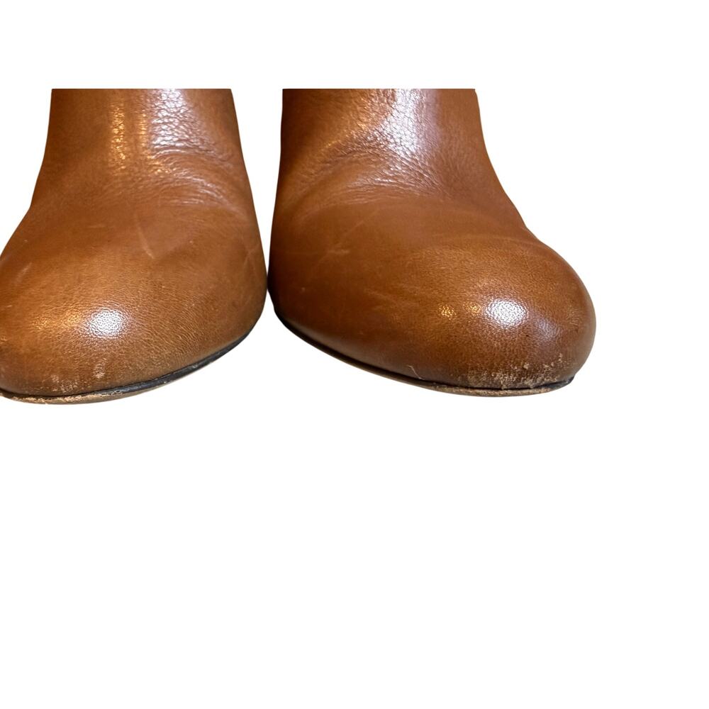Coach Salene Leather Ankle Boots Ginger Brown Stiletto Heel Gold Logo 6.5 - Picture 5 of 12